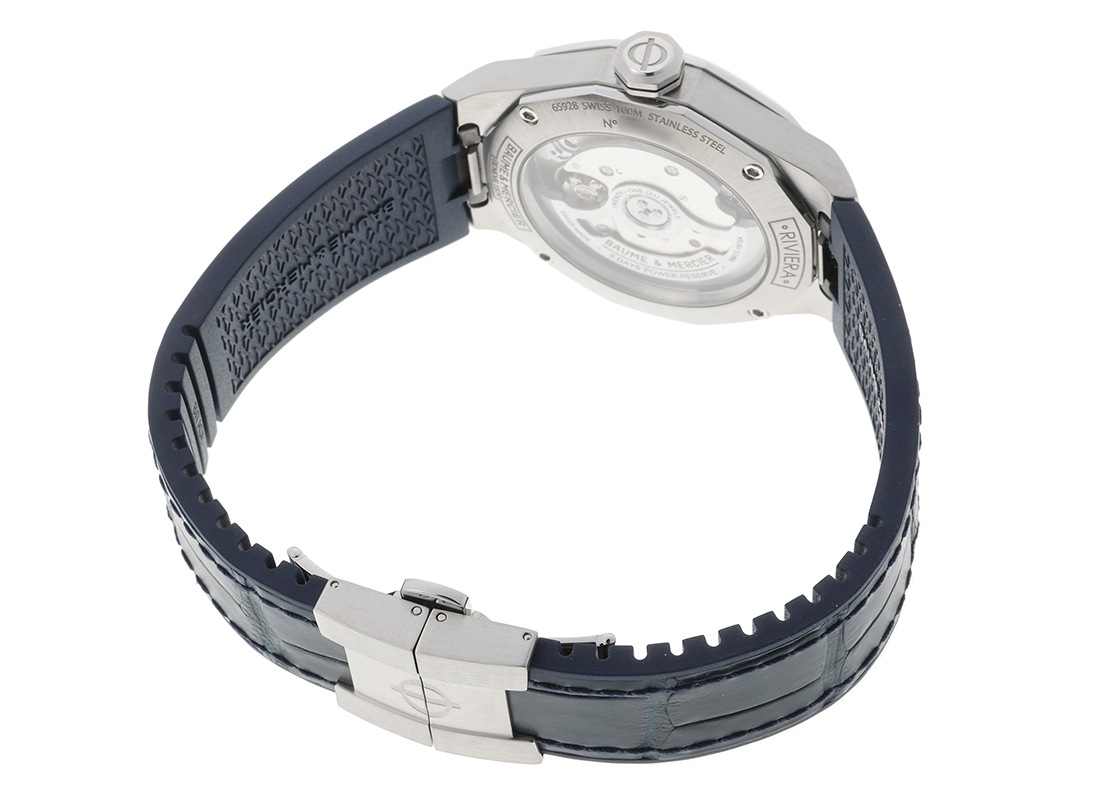 ボーム&メルシェ - リビエラ ボーマティック | BAUME&MERCIER | M0A10714 | SS ブルー文字盤 自動巻き ラバーアリゲーター | 未使用品