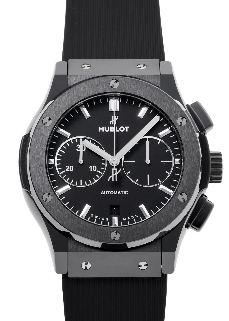 ウブロ - クラシックフュージョン ブラックマジック | HUBLOT | 521.CM.1171.RX | CE 黒文字盤 自動巻き ラバー | 中古