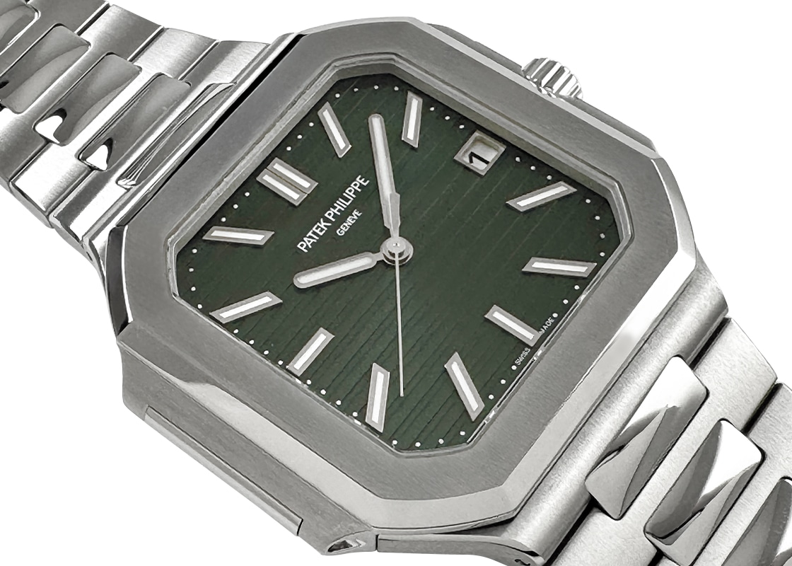 パテックフィリップ - キュビタス | PATEK PHILIPPE | 5821/1A-001 | SS オリーブグリーン文字盤 自動巻き ブレスレット | 中古