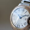 カルティエ - レディース バロンブルー | CARTIER | SM ベゼルダイヤ | WE902079 | PG&SS 白文字盤 クォーツ ブレスレット |
