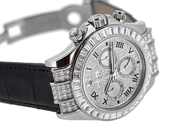 ロレックス - オイスター パーペチュアル コスモグラフ デイトナ ベゼルバゲットダイヤモンド | ROLEX | 116599TBR ZER | WG ダイヤ文字盤 自動巻き レザー | 中古 |
