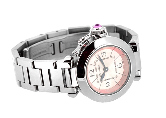 カルティエ - レディース ミスパシャ | CARTIER | W3140008 | 27mm SS ピンク文字盤 クォーツ ブレスレット | 中古 |