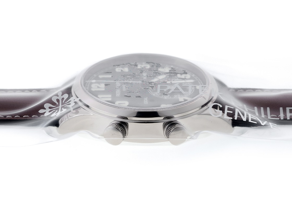 パテックフィリップ - カラトラバ パイロット トラベルタイム | PATEK PHILIPPE | 5524G-001 | WG ブルー文字盤 自動巻き レザー | レストア