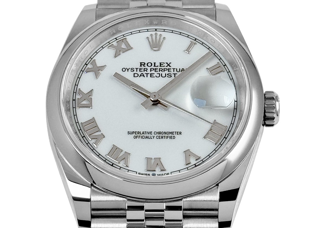 ロレックス - オイスター パーペチュアル デイトジャスト36 | ROLEX | 126200 | SS 白/ローマ文字盤 自動巻き ブレスレット | 中古