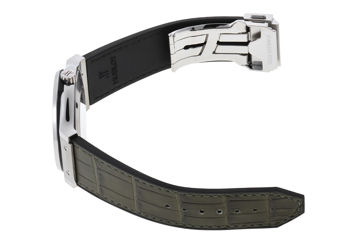 ウブロ - クラシックフュージョン | HUBLOT | 511.NX.8970.LR | TI グリーン文字盤 自動巻き ラバーアリゲーター | 中古