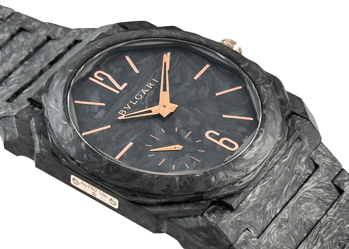ブルガリ - オクト フィニッシモ カーボンゴールド オートマティック | BVLGARI | 103779 | カーボン グレー文字盤 自動巻き ブレスレット | 委託品 | 中古