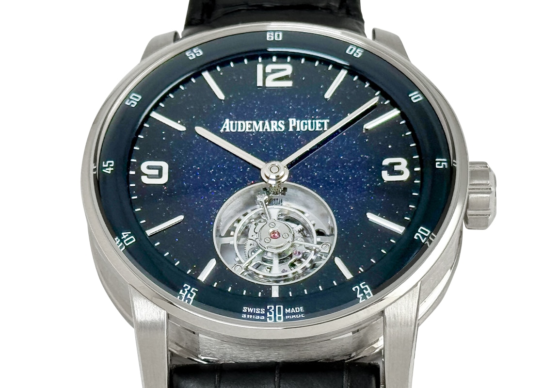 オーデマピゲ - CODE11.59 バイオーデマピゲ フライング トゥールビヨン | AUDEMARS PIGUET | 26396BC.OO.D002CR.01 | WG アベンチュリンエナメル文字盤 自動巻き レザー | 委託品 | 中古