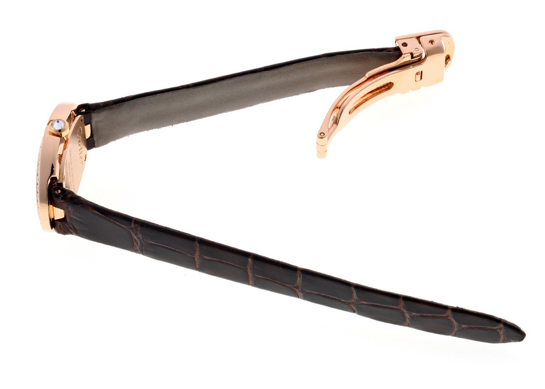 カルティエ - ベニュワール SM ベゼルダイヤ | CARTIER | WB520004 | PG シルバー文字盤 クォーツ レザー | 中古