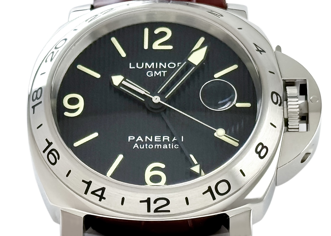 オフィチーネパネライ - ルミノール GMT | OFFICINE PANERAI | PAM00029 | SS 黒文字盤 自動巻き レザー | 中古