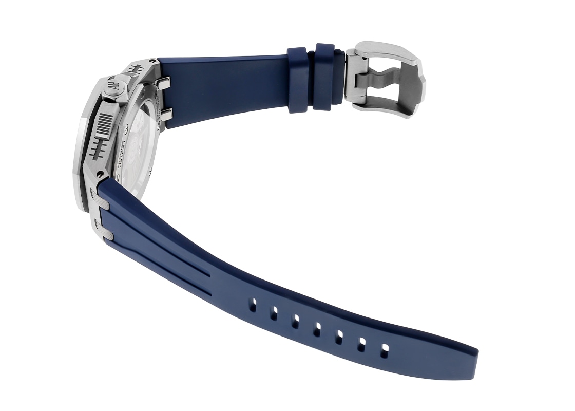 オーデマピゲ - ロイヤルオーク オフショア ミュージック エディション 500本限定 | AUDEMARS PIGUET | 15600TI.OO.A343CA.01 | TI ブルー文字盤 自動巻き ラバー | 中古