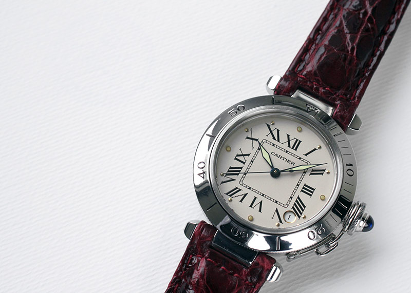 カルティエ - パシャダイバー | CARTIER | 35mm SS アイボリー文字盤 自動巻き レザー | 中古 |