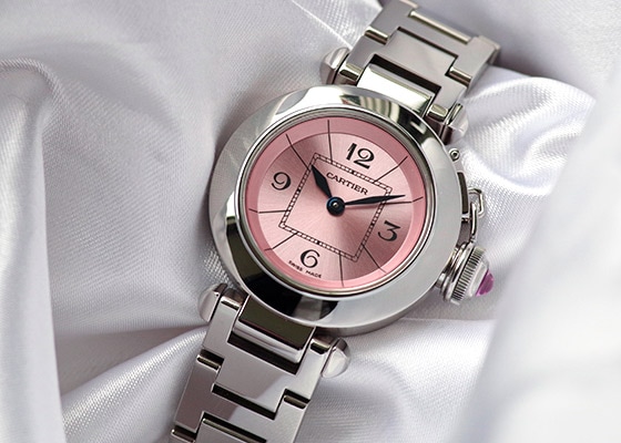 カルティエ - レディース ミスパシャ | CARTIER | W3140008 | 27mm SS ピンク文字盤 クォーツ ブレスレット | 中古 |