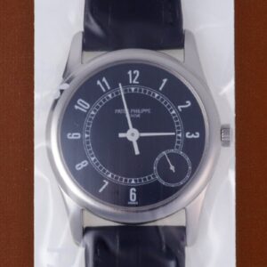 パテックフィリップ - カラトラバ | PATEK PHILIPPE | 5000G | WG 黒文字盤 自動巻き レザー | レストア | 中古 |