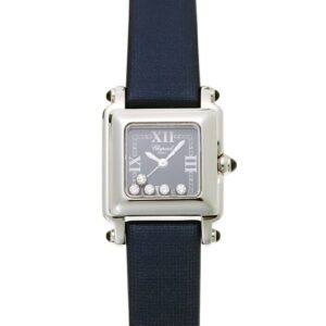 ショパール - ハッピースポーツ スクエア 5pave | CHOPARD | 27/8892-23 | SS ブルー文字盤 クオーツ サテン | 中古 |