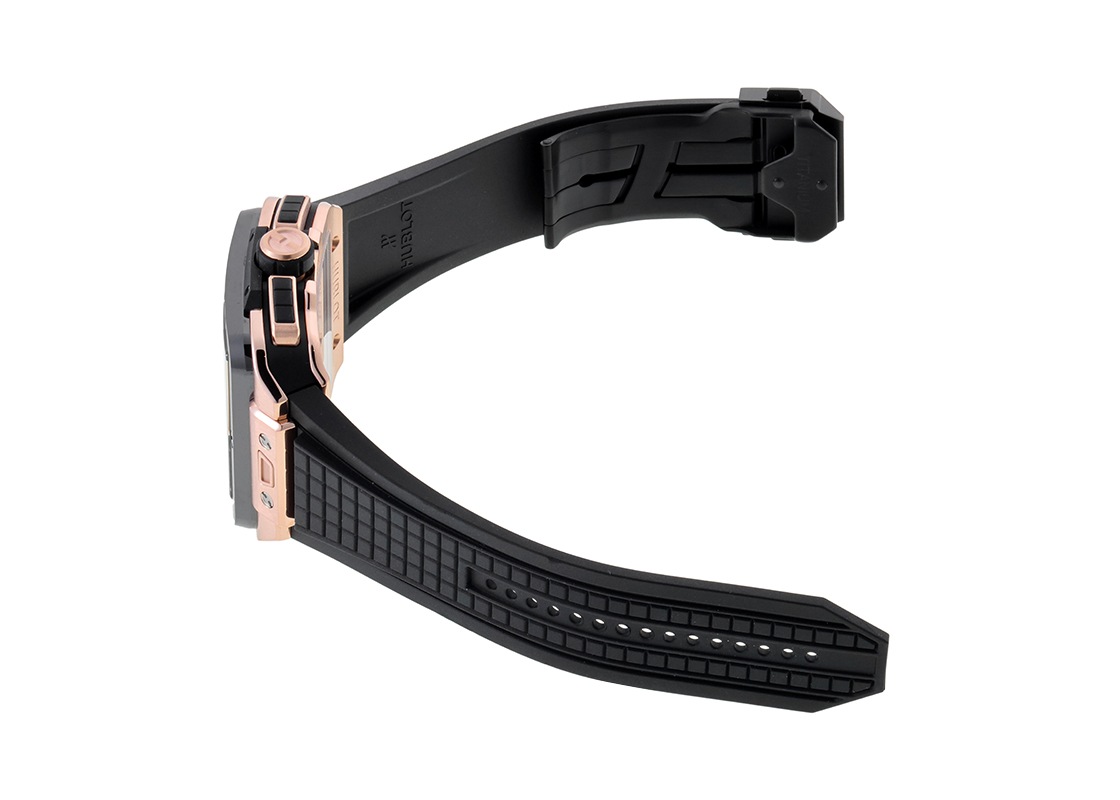 ウブロ - スクエアバン ウニコ セラミックベゼル | HUBLOT | 821.OM.0180.RX | KG スケルトン文字盤 自動巻き ラバー | 中古