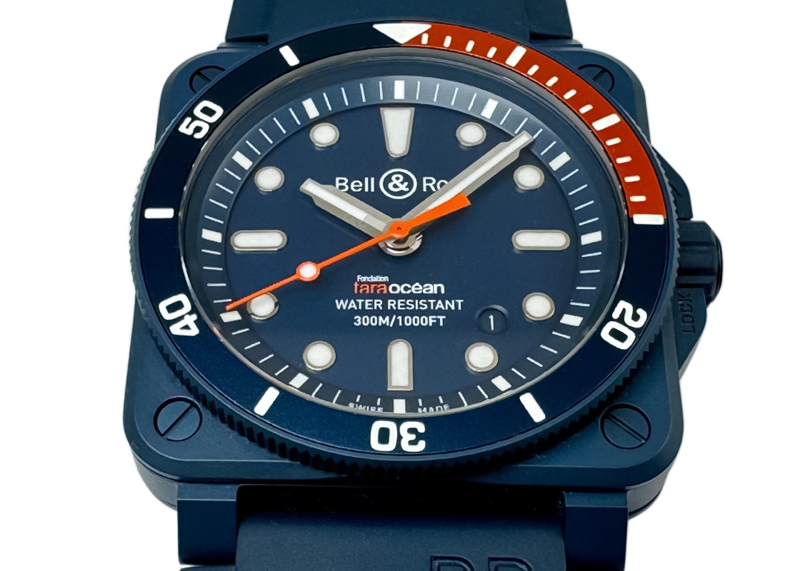 ベル&ロス - BR-03 ダイバー タラ 999本限定 | BELL & ROSS | BR0392-D-TR-CE/SRB | CE ブルー文字盤 自動巻き ラバー | 中古