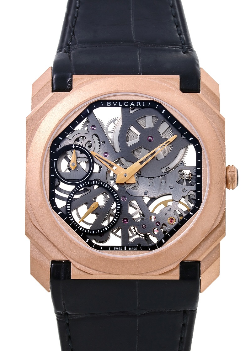 ブルガリ - オクト フィニッシモ | BVLGARI | 102946 | RG スケルトン文字盤 手巻き レザー | 中古