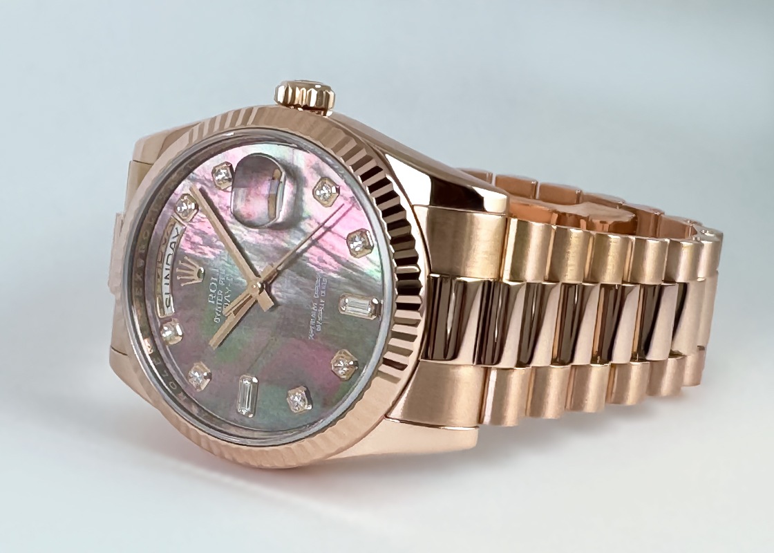 ロレックス - オイスター パーペチュアル デイデイト | ROLEX | 118235FA | RG ブラックシェル/10P文字盤 自動巻き ブレスレット | 中古