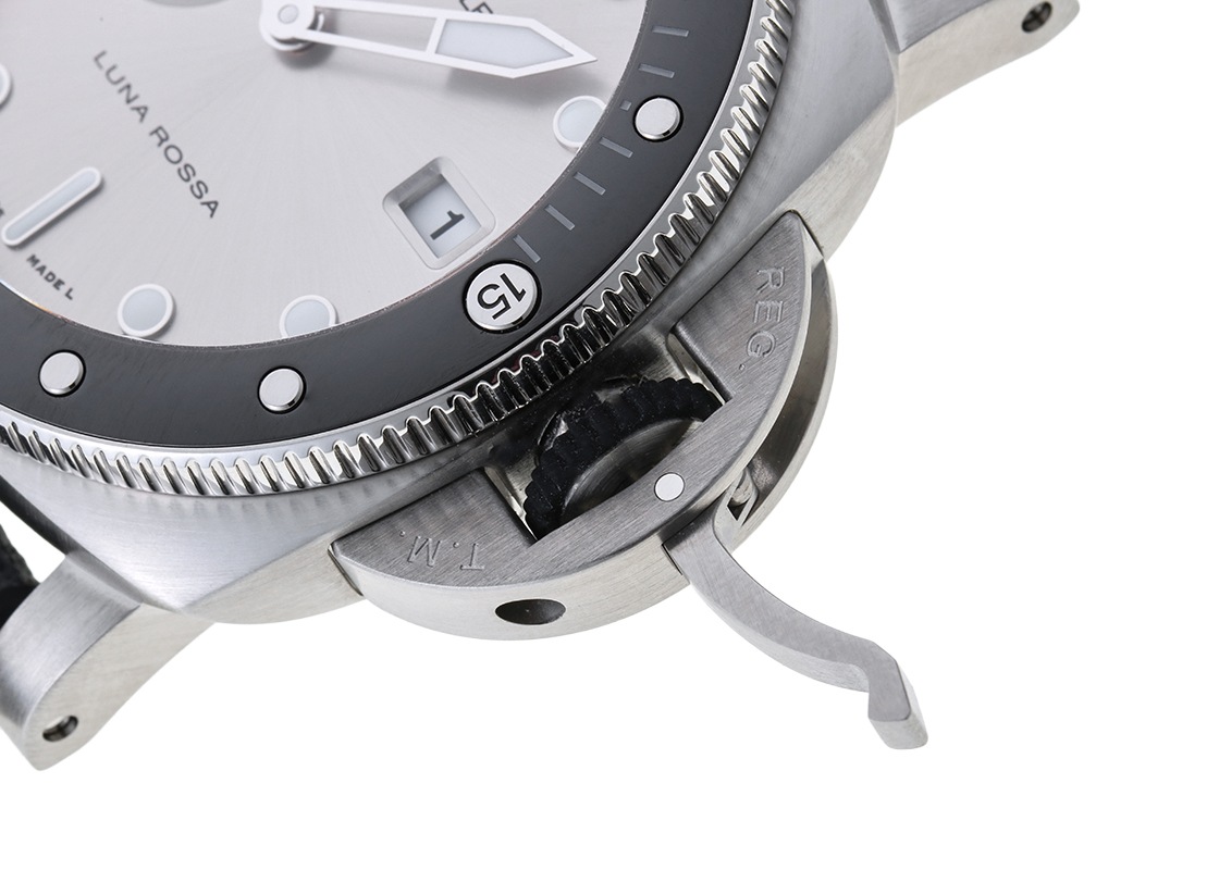 オフィチーネパネライ - サブマーシブル クアランタ クアトロ ルナロッサ | OFFICINE PANERAI | PAM01681 | SS シルバー文字盤 自動巻き ラバー | 中古
