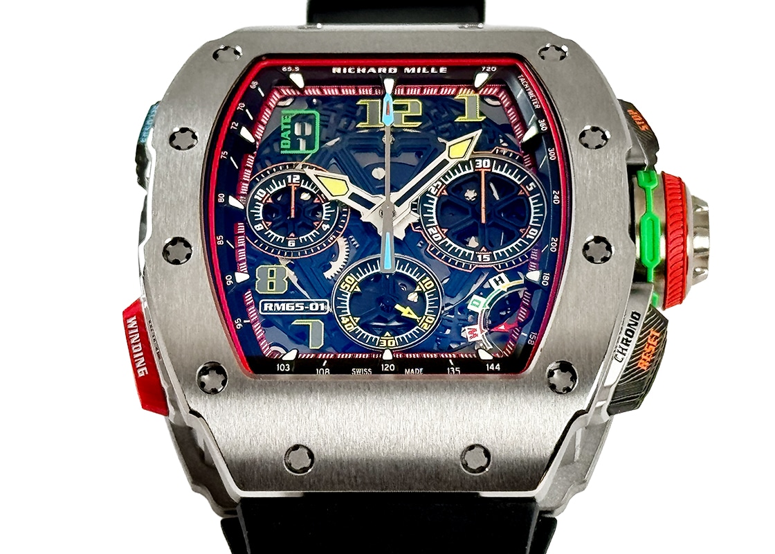 リシャールミル - オートマティック スプリットセコンド クロノグラフ | RICHARD MILLE | RM65-01 | TI スケルトン文字盤 自動巻き ラバー | 中古