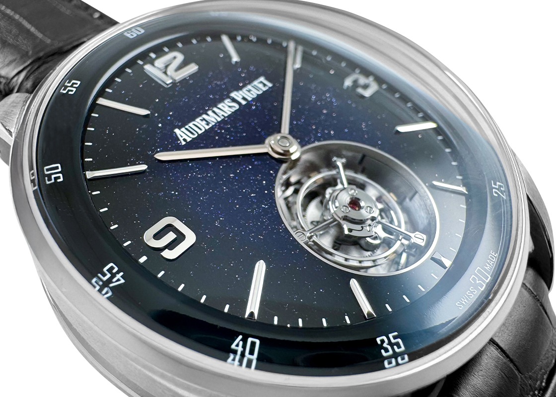 オーデマピゲ - CODE11.59 バイオーデマピゲ フライング トゥールビヨン | AUDEMARS PIGUET | 26396BC.OO.D002CR.01 | WG アベンチュリンエナメル文字盤 自動巻き レザー | 委託品 | 中古