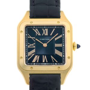 カルティエ - サントス デュモン LM | CARTIER | WGSA0115 | YG ブルー文字盤 クォーツ レザー