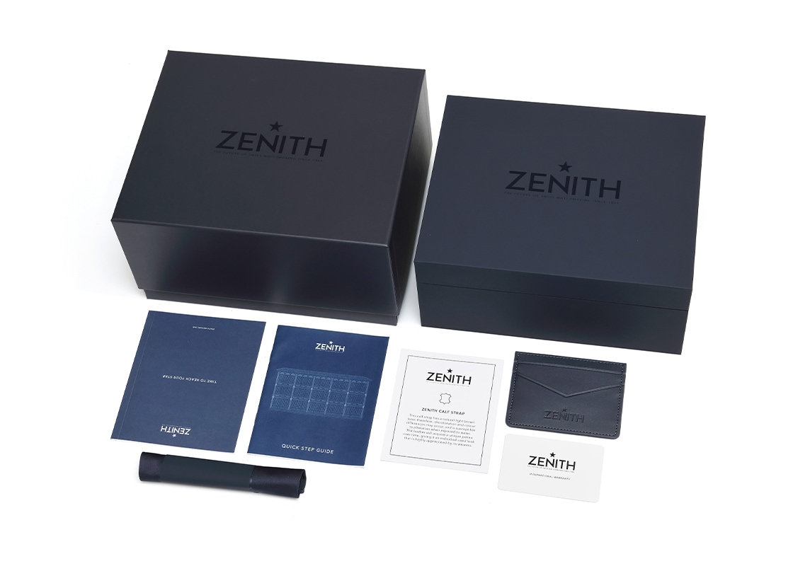 ゼニス - クロノマスター オリジナル ラグダイヤ | ZENITH | 16.3200.3600/02.C907 | SS ホワイトシェル文字盤 自動巻き レザー | 未使用品