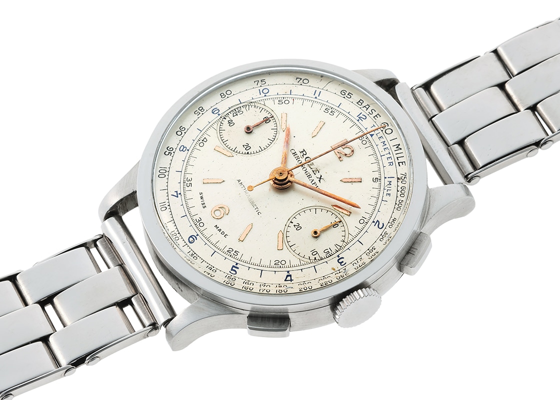 ロレックス - クロノグラフ【1945年製】 | ROLEX | 2508 | SS シルバー文字盤 手巻き ブレスレット | ヴィンテージ | 中古