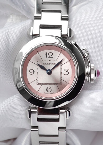 カルティエ - レディース ミスパシャ | CARTIER | W3140008 | 27mm SS ピンク文字盤 クォーツ ブレスレット | 中古 |