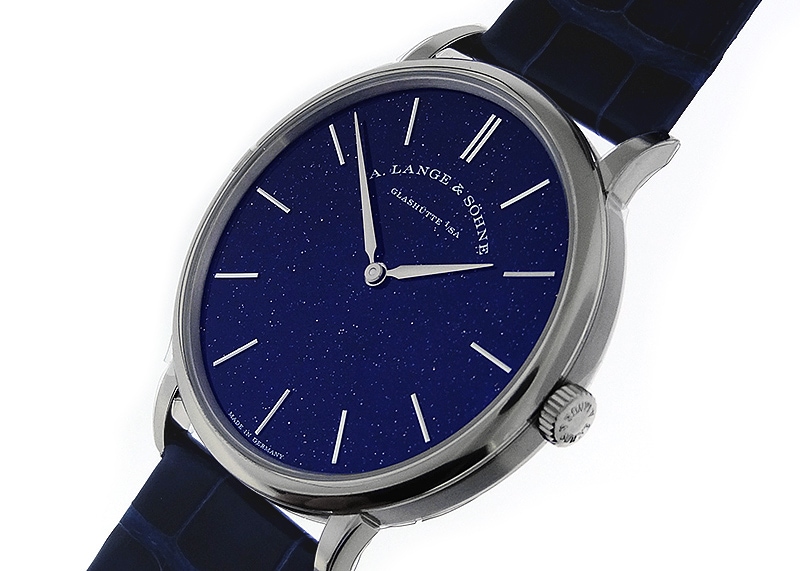 A.ランゲ&ゾーネ - サクソニア フラッハ | A.LANGE&SOHNE | 205.086 | (LS2053AX) | WG ブルー文字盤 手巻き レザー