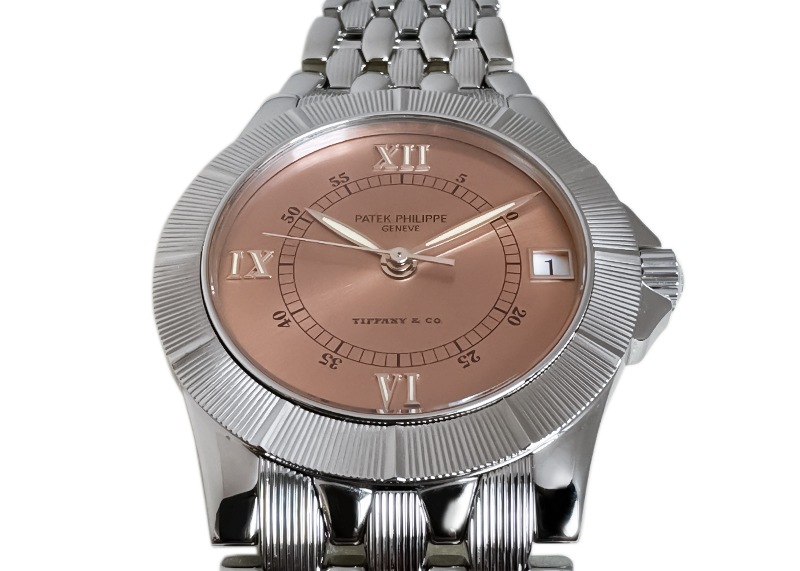 パテックフィリップ - ネプチューン Tiffany Wネーム | PATEK PHILIPPE | 5080/1A-001 | SS ピンク文字盤 自動巻き ブレスレット | 委託品 | 中古