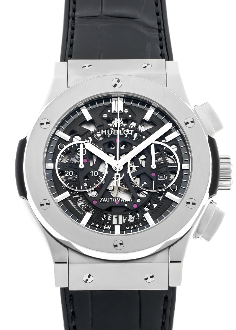 ウブロ - アエロフュージョン クロノグラフ | HUBLOT | 525.NX.0170.LR | TI スケルトン文字盤 自動巻き ラバーアリゲーター | 中古