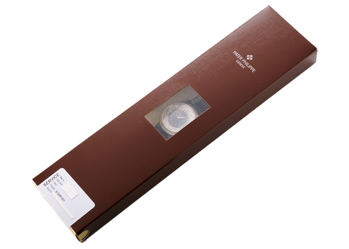 パテックフィリップ - ワールドタイム | PATEK PHILIPPE | 5130P-001 | PT ブルー文字盤 自動巻き レザー | 中古