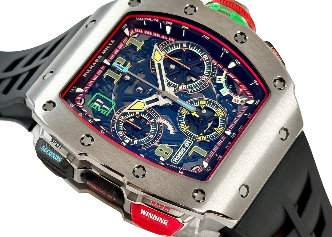 リシャールミル - オートマティック スプリットセコンド クロノグラフ | RICHARD MILLE | RM65-01 | TI スケルトン文字盤 自動巻き ラバー | 中古