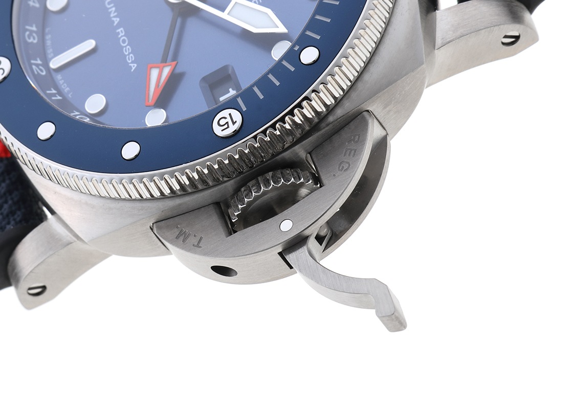 オフィチーネパネライ - サブマーシブル GMT ルナロッサ チタニオ | OFFICINE PANERAI | PAM01507 | TI ブルー文字盤 自動巻き ラバー | 未使用品
