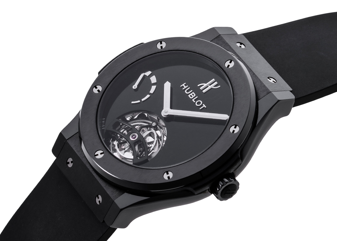 ウブロ - クラシックフュージョン トゥールビヨン YOSHIDAスペシャル18本限定 | HUBLOT | 505.CM.1470.RX.MYOS | CE 黒文字盤 手巻き ラバー | 委託品 | 中古