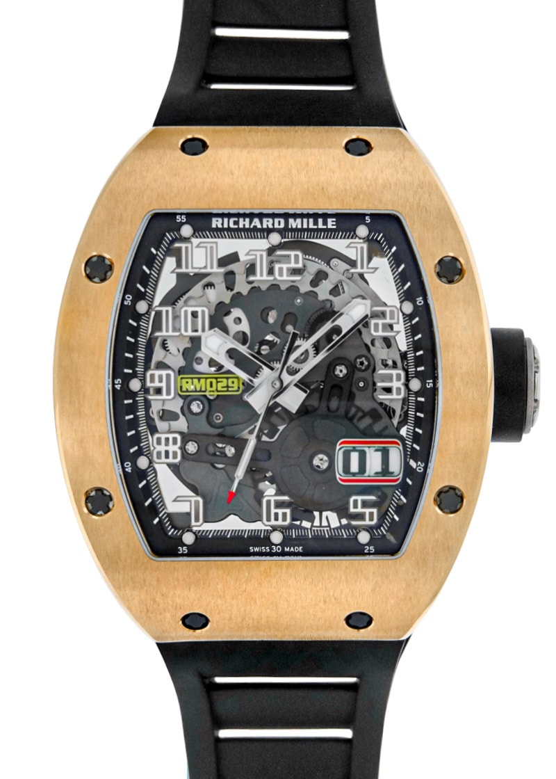 リシャールミル - オートマティック オーバーサイズ デイト | RICHARD MILLE | RM029 | RG スケルトン文字盤 自動巻き ラバー | 委託品 | 中古 |
