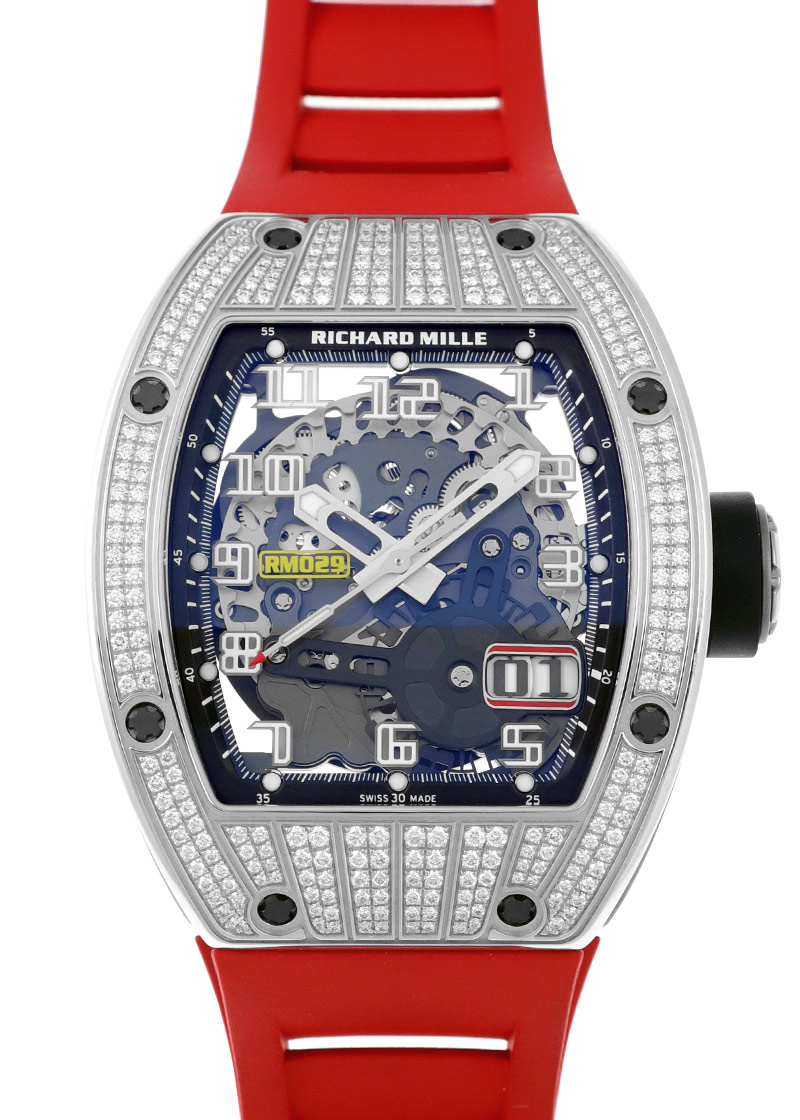 リシャールミル - オートマティック オーバーサイズデイト ダイヤモンド | RICHARD MILLE | RM029 | WG スケルトン文字盤 自動巻き ラバー | 中古 |