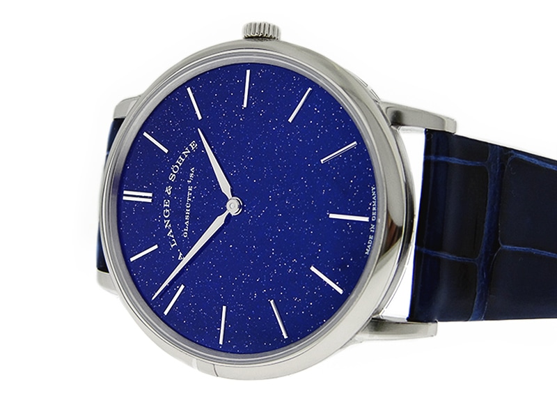 A.ランゲ&ゾーネ - サクソニア フラッハ | A.LANGE&SOHNE | 205.086 | (LS2053AX) | WG ブルー文字盤 手巻き レザー