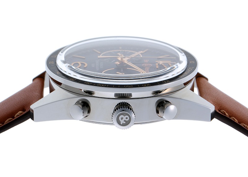 ベル&ロス - スポーツ ヘリテージ クロノグラフ | BELL & ROSS | BRV126-FLY-GMT/SCA | SS 黒文字盤 自動巻き レザー | 未使用品