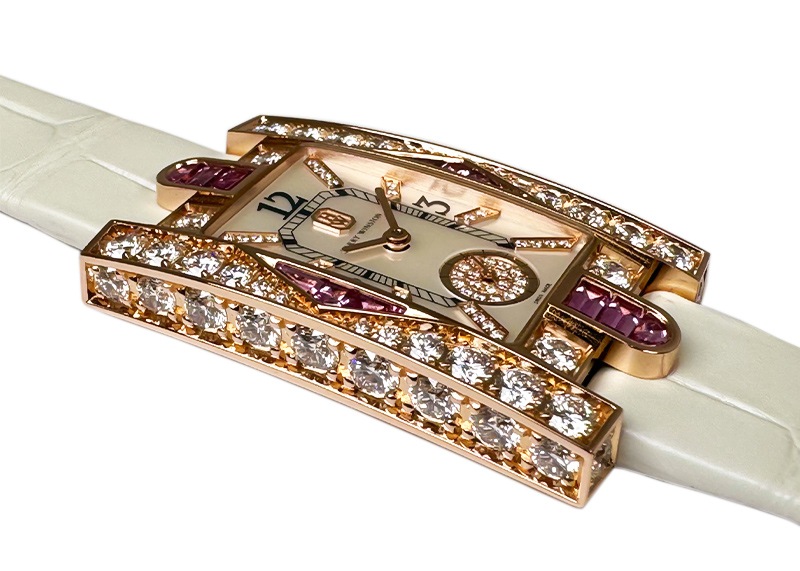 ハリーウィンストン - アヴェニュー クラシック オーロラ | HARRY WINSTON | AVEQHM21RR125 | RG シェル/ダイヤ文字盤 クォーツ レザー | 中古