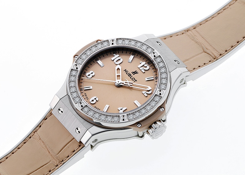 ウブロ - ビッグバン スチール ベージュ ダイヤモンド | HUBLOT | 361.SX.892B.LR.1204.JPN | SS ベージュ文字盤 自動巻き クォーツ | 中古