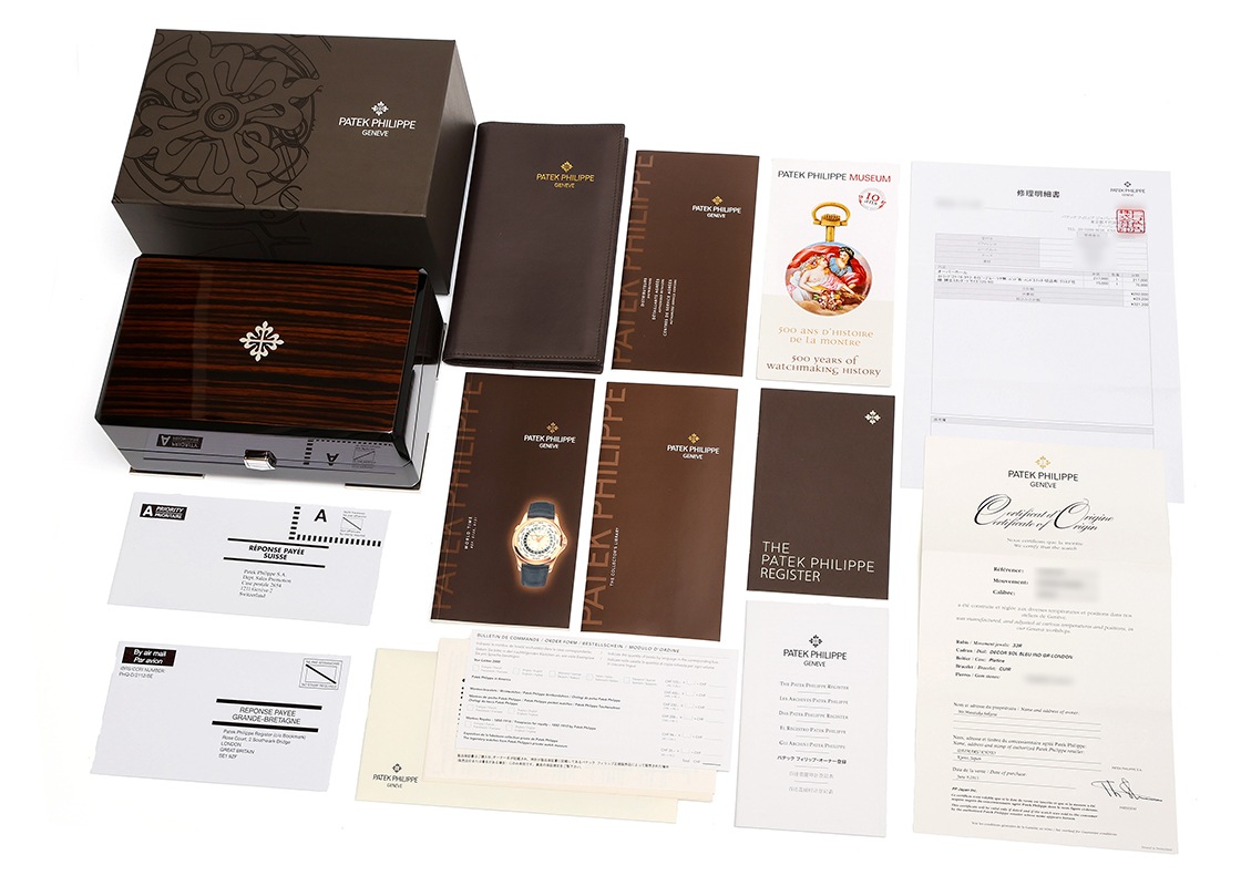 パテックフィリップ - ワールドタイム | PATEK PHILIPPE | 5130P-001 | PT ブルー文字盤 自動巻き レザー | 中古