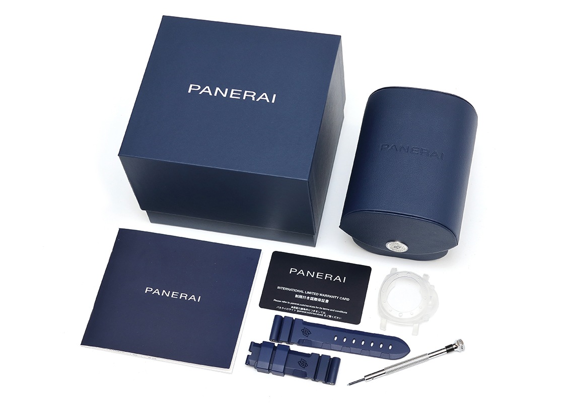 オフィチーネパネライ - サブマーシブル GMT ルナロッサ チタニオ | OFFICINE PANERAI | PAM01507 | TI ブルー文字盤 自動巻き ラバー | 未使用品