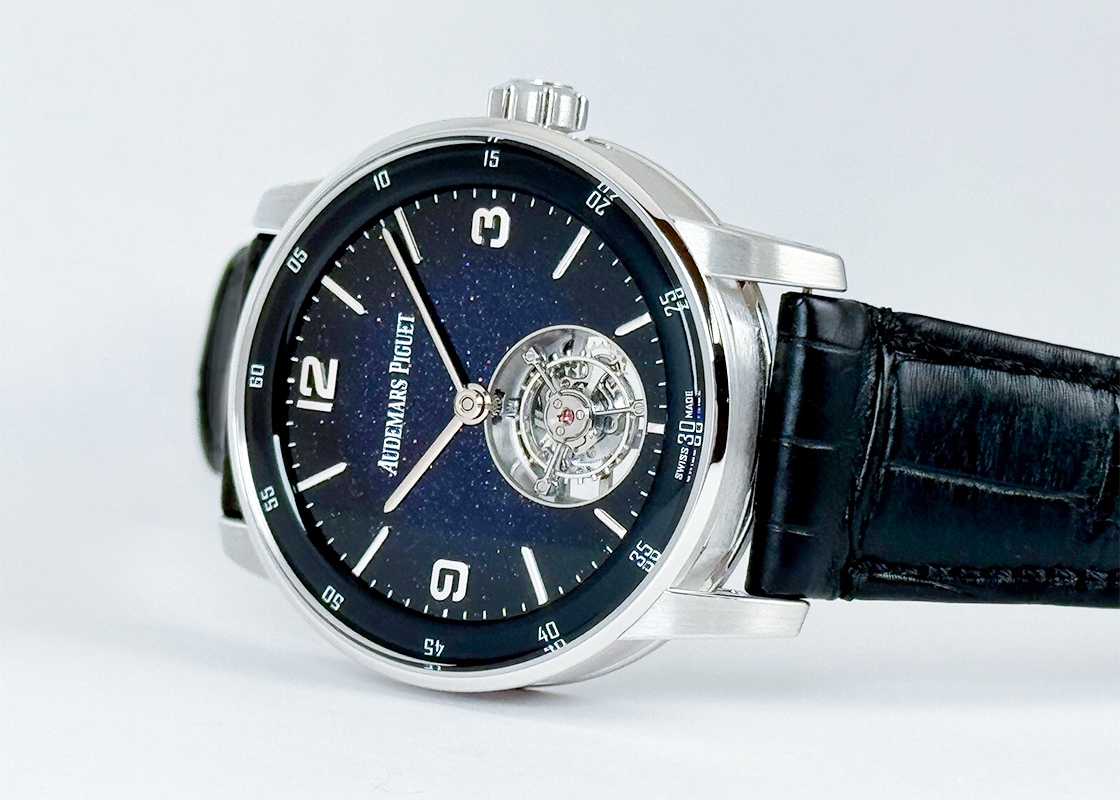 オーデマピゲ - CODE11.59 バイオーデマピゲ フライング トゥールビヨン | AUDEMARS PIGUET | 26396BC.OO.D002CR.01 | WG アベンチュリンエナメル文字盤 自動巻き レザー | 委託品 | 中古