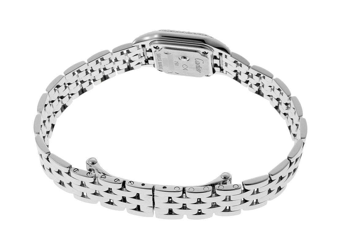 カルティエ - ミニ パンテール ベゼルダイヤ | CARTIER | WF3210F3 | WG シルバー文字盤 クォーツ ブレスレット | 中古