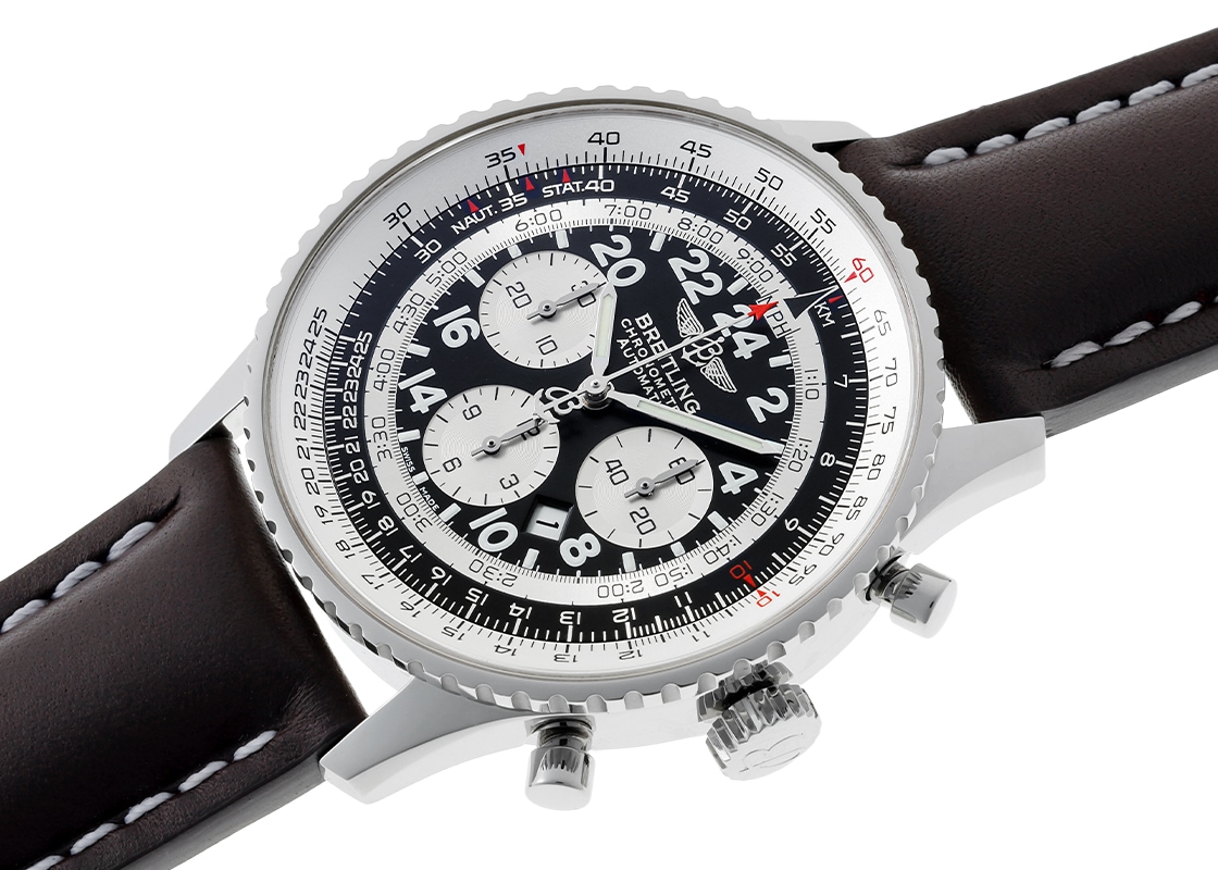ブライトリング - ナビタイマー コスモノート | BREITLING | A222B92WBD(A22322) | SS 黒/シルバー文字盤 自動巻き レザー | 中古