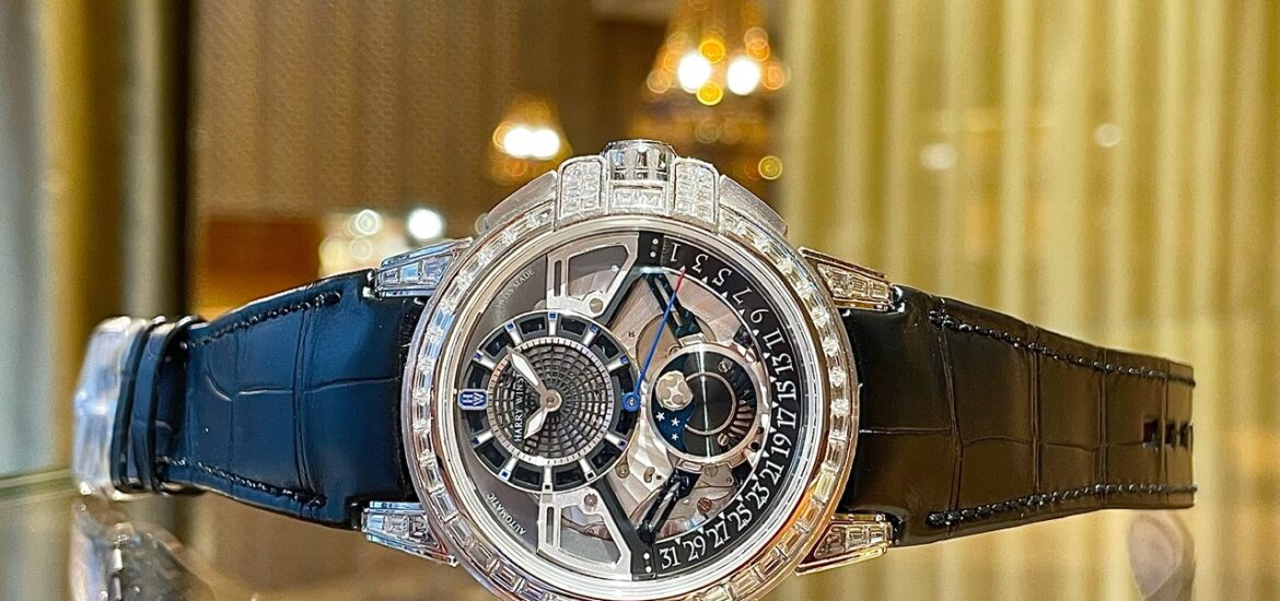ハリーウィンストン - オーシャン ムーンフェイズ オートマティック 20本限定 | HARRY WINSTON | OCEAMP42WW001 | WG スケルトン文字盤 自動巻き レザー | 委託品 | 中古